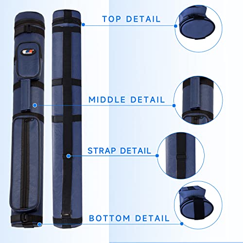 GSE Games & Sports Expert 2x2 Deluxe Hard Billiard Pool Cue Stick Carrying Case, Billiard Cue Case, Billiards Accessories (Several Colors Available) - color: Oval - Blue
