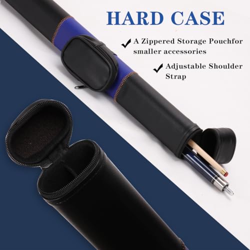 10mm11mm12mm13mm Billiard Pool Cue Stick Set, 20 oz 58 inch Canadian Maple Cue Stick Irish Linen Wrap, Cue Stick for Beginner, Commercial and Home Entertainment - color: 10mm Royal Blue with case