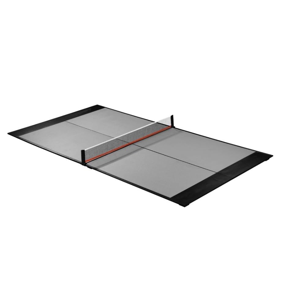 Midsize Foldable Indoor Table Tennis Conversion Top, 84 x 44 in Ping Pong Tabletop with Net & Post, 9mm Thick Playing Surface, Lightweight Compact Design, Easy Fold-Up Storage