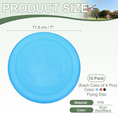 Soft Flying Disc, Sports Flying Discs Outdoor Flying Disc Training Playing-Fitting for(Beach/Backyard/Lawn/Park) - color: Blue/Red/Black