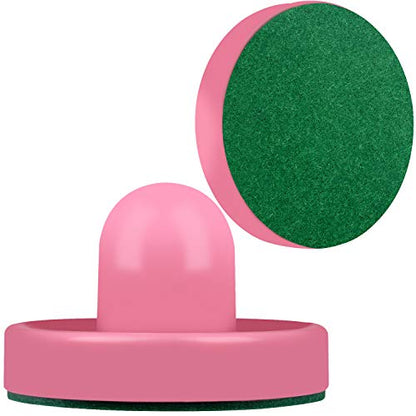 ONE250 Air Hockey Pushers and Red Air Hockey Pucks, Goal Handles Paddles Replacement Accessories for Game Tables (4 Striker, 4 Puck Pack) - color: Pink