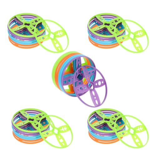 Kisangel 40pcs Flying Discs Supplement Set, Colorful Tossing Discs Compatible with Handheld and Foot-Powered Toys for Outdoor Family School Activities