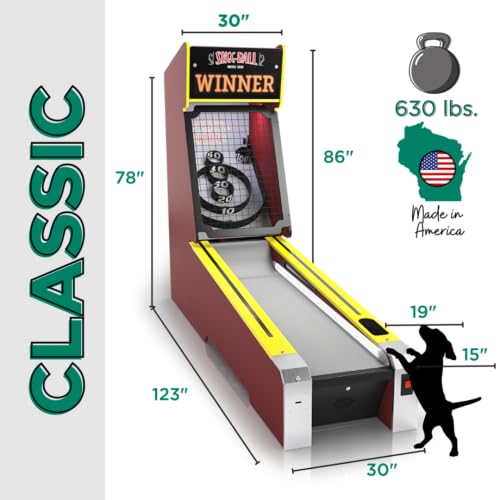 Skee-Ball Classic - Commerical Arcade Table Machine Game for Home Basement Recreation Room - Nostalgic Classic Fun of Roll and Score - Made in The USA