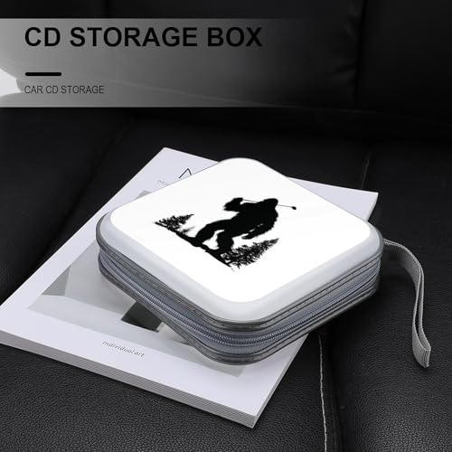 Funny Silhouette Carrying A Single Golf Club CD Case DVD Storage Case Portable for Car Home Travel