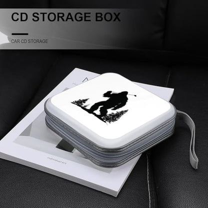 Funny Silhouette Carrying A Single Golf Club CD Case DVD Storage Case Portable for Car Home Travel