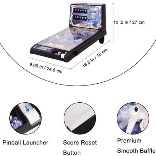 Mini Pinball Machine for Adults, Electronic Pinball Machine Gifts, Retro Tabletop Arcade Pinball Shooting Toy, Christmas Kids Pinball Machine with Lights