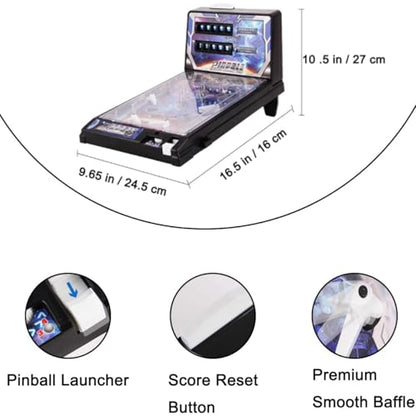 Mini Pinball Machine for Adults, Electronic Pinball Machine Gifts, Retro Tabletop Arcade Pinball Shooting Toy, Christmas Kids Pinball Machine with Lights