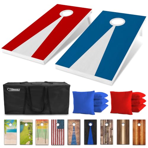 GoSports 4 x 2 ft Regulation Size Wood Cornhole Boards - 10 Vintage Wood Designs (Choose Your Style) - color: Light