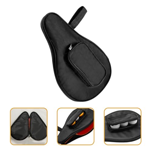 VALICLUD Table Tennis Paddle Bag with Ball Storage, Protective Organizing Case in Black, Compact Pong Bat Fixed Cover for Sports and Game Room Use