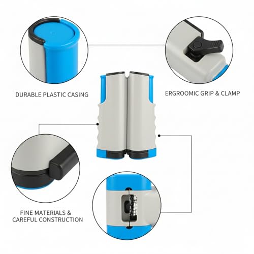 Portable Table Tennis Net Set with Telescopic Clamp, Tool-Free Setup for Dining Tables & Desks, Compact Storage - color: Blue