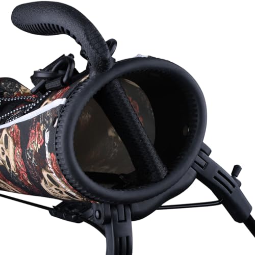 Orlimar Pitch ’n Putt Lightweight Sunday Golf Bag with Stand, Ultra-Light Carry Design, Two-Way Divider Top, Shoulder Strap, Compact Carry Golf Bag for Men & Women - color: Day of the Dead