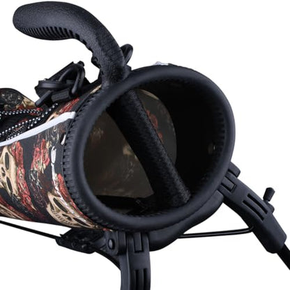 Orlimar Pitch ’n Putt Lightweight Sunday Golf Bag with Stand, Ultra-Light Carry Design, Two-Way Divider Top, Shoulder Strap, Compact Carry Golf Bag for Men & Women - color: Day of the Dead