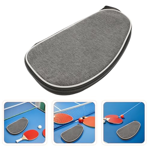Zerodeko Table Tennis Racket Bag with Paddle Storage and Ball Holder, Portable Grey Shell Case, 2pcs Set for Table Tennis Paddle Protection and Organization