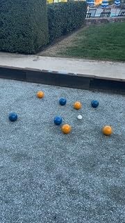 BuyBocceBalls Listing - Made in USA, Premium Quality Official Tournament Bocce Set - 107mm Blue and Dark Yellow Balls Nylon Bag; Regulation Size Balls 920 Grams (2 lbs. 1 oz.)