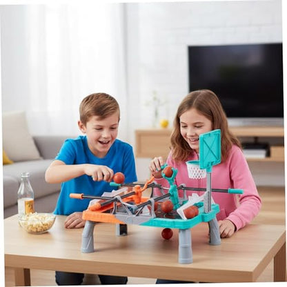 Basketball, Tabletop Basketball Shooting Game - Duel & Score Fun for 2 Players, Interactive Family Game Night with Mini Hoops and 10 Balls