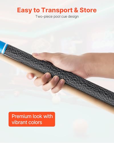 VEVOR Pool Cue, Pool Stick, 58 inch Billiard Pools Cue Stick with Multi-Layer Tip & ABS Connection Ring, Cues Sticks for Professional Pool Table, Bar, Home, Office - style: 4 Piece Pool Stick