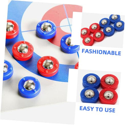 Happyyami 20pcs Tabletop Shuffleboard Pucks Accessory Set Mini Shuffleboard Game Replacement Discs for Home Clubs Entertainment Venues Boost Game Excitement with Red Blue Roller Balls