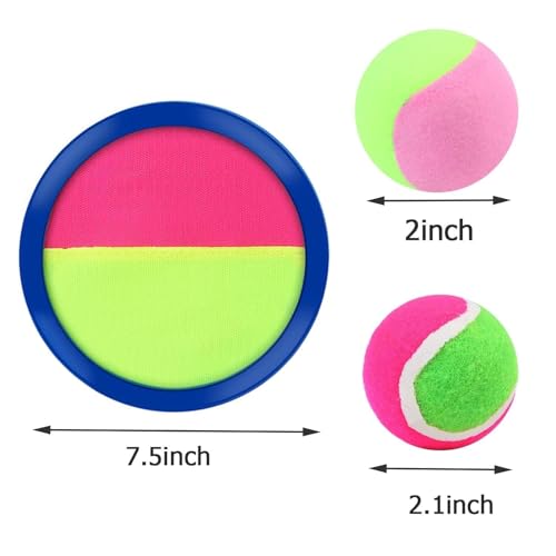 Aneco Toss and Catch Paddle Game Set Disc Paddles and Toss Ball Sport Game with Storage Bag, 6 Paddles and 6 Balls - color: Black/Blue/Yellow