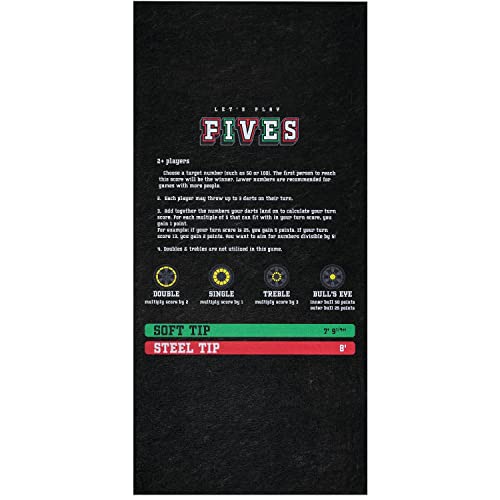 PIG Home Solutions Self-Sticking Dart Mat – Dart Game - Black – 3’ x 10’ - style: Dart Game (Fives)