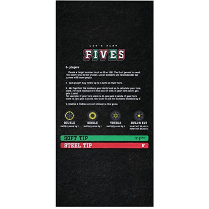 PIG Home Solutions Self-Sticking Dart Mat – Dart Game - Black – 3’ x 10’ - style: Dart Game (Fives)