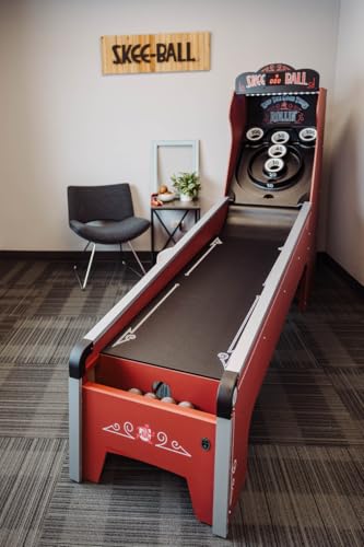 Skee-Ball Deluxe - an Arcade Table Machine Game for Home, Basement, and Recreation Rooms - Nostalgic Classic Family Fun of Roll and Score