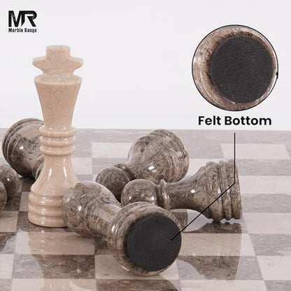 Marble Chess Pieces 3.5 Inch King Handmade Oceanic and Verona 32 Chess Figures for Board Games, Suitable for Travel Games - color: Oceanic and Verona