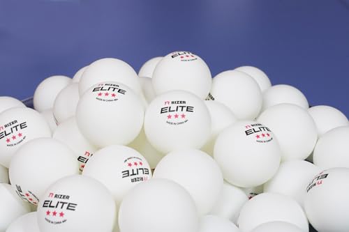 RIZER Elite Ping Pong Balls - 3-Star Table Tennis Balls (12 White Balls) | High-Performance 40+ ABS Training Balls | Elite Durability for Indoor/Outdoor Games