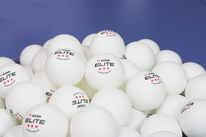 RIZER Elite Ping Pong Balls - 3-Star Table Tennis Balls (12 White Balls) | High-Performance 40+ ABS Training Balls | Elite Durability for Indoor/Outdoor Games