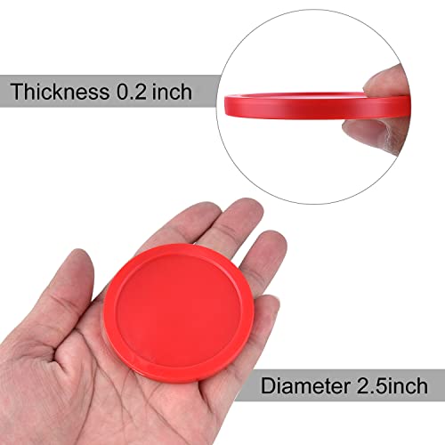 Coopay 12 Pieces Home Air Hockey Pucks 2.5 Inch Heavy Replacement Pucks for Game Tables Equipment Accessories, 12 Grams - color: Red