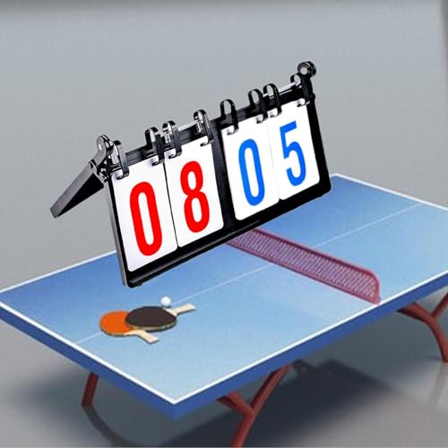 Portable Flip Scoreboard 4 Digit Tabletop Score Board for Sports Competition