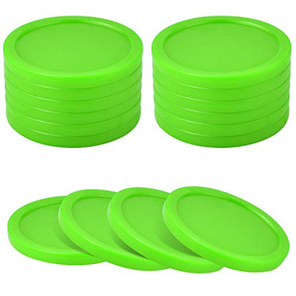 Coopay 12 Pieces Home Air Hockey Pucks 2.5 Inch Heavy Replacement Pucks for Game Tables Equipment Accessories, 12 Grams - color: Green