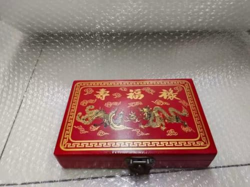 Chinese Mahjong Set | 146PCS Mini Tiles，0.87" x 0.59" x 0.47" Tiles, 2PCS Dot Dice, 6.7" Wooden Carry Case, For Travel, Family Gathering, Party