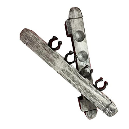 2Pcs 4 Pool Cue Rack Storage Table Rods Clip Bracket Wall Mounted Solid Wood Cue Rack Holder for Billiard Clubs Game Room Pool Bars Players - color: Grey