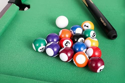Mini Pool Tables for Kids Indoor Pool Table with Cues, Balls & Accessories, Wooden Tabletop Game Set, Parent-Child Interaction Game