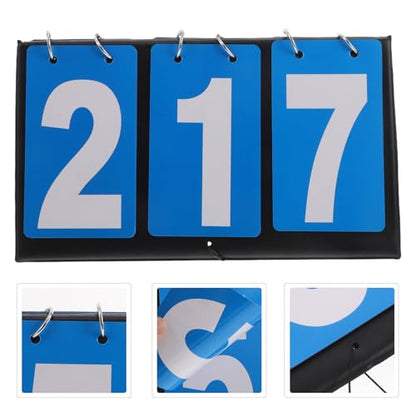 WOONEKY Portable Basketball Scoreboard with Triple Digit Display, High Visibility PVC Tabletop Score Flip Board for Indoor Basketball Games