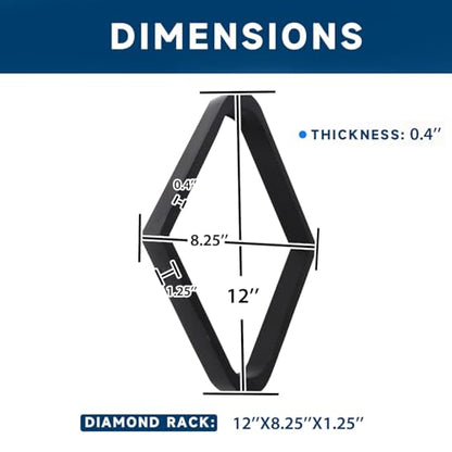 GSE Games & Sports Expert Solid Wood Billiard 8-Ball Triangle / 9-Ball Diamond Pool Ball Racks for 2-1/4" Pool Balls, Pool Table Accessories - color: Black, style: 9-Ball Diamond Rack