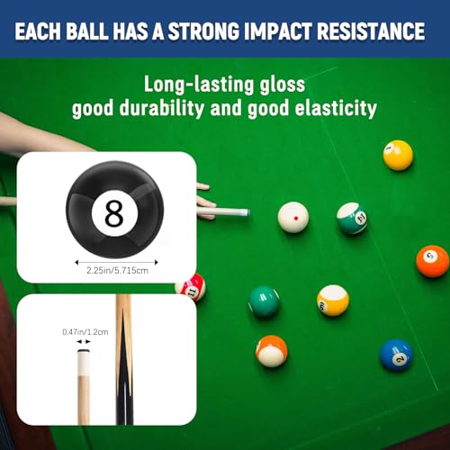 95pcs Pool Table Accessories Set - Balls, Triangle, Rack, Cue, Chalk, Tips, Stickers, Cloth, Brush & Cleaner Set