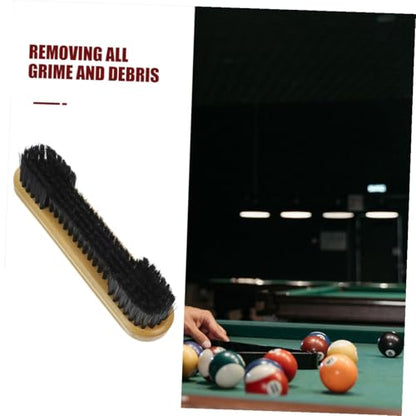 VICASKY Billiard Table Rail Brush and Small Spaces Cleaning Brush 12-inch Wooden Handle Pool Table Debris and Dust Remover for Sports Room