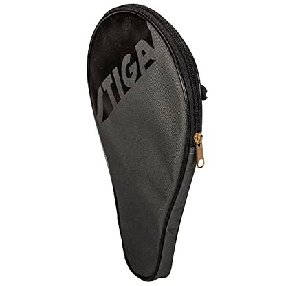 STIGA Ping Pong Paddle Cover – Padded Table Tennis Racket Case with Heavy-Duty Vinyl Construction, Zipper Closure, Reinforced Edge Protection for Travel and Storage - color: Grey