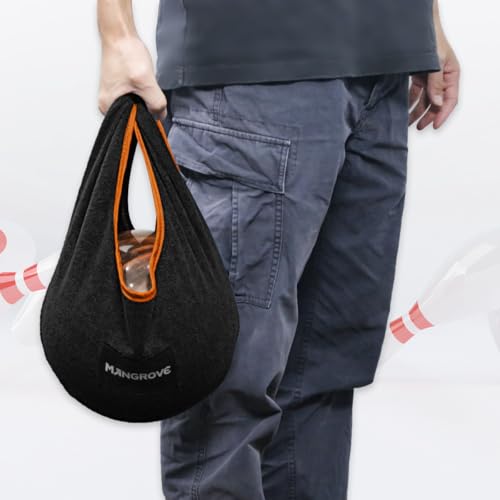 Mangrove Bowling Ball Polisher, Microfiber Bowling Towel See-Saw for Bowlers, Large Washable Bowling Shammy Seesaw, Ball Cleaner Holder Bag - color: Orange