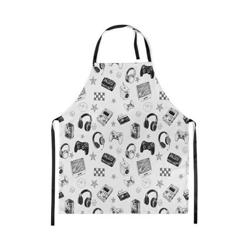 Castle Fairy Basketball Kitchen Apron - color: Gamepad Grey