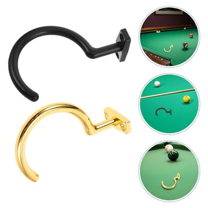 POPETPOP Wall Mounted Billiard Cue Holder Hooks 4pcs Metal Pool Stick Rack Clips for Pool Table Storage and Snooker Cue Organization in Gold and Black