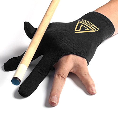 CUESOUL 10pcs/Set 3 Finger Billiards Gloves Pool Cue Gloves - color: Black