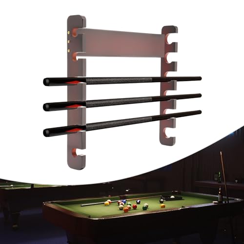 Wall Mounted 6 Sticks Pool Cue Rack Horizontal Storage Stand Billiard Cue Holder