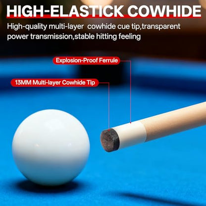 Pool Cues Set of 5/4/1, Pool Sticks for Adults 58 48 Inch 15 18 19 20 21oz Maple Wood Billiards Cue Sticks, for Professional Billiard Players Bars Home Hall Table Sport - color: 48inch 15oz Coloful-4-Cue-Set