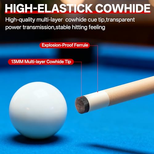 Pool Cues Set of 5/4/1, Pool Sticks for Adults 58 48 Inch 15 18 19 20 21oz Maple Wood Billiards Cue Sticks, for Professional Billiard Players Bars Home Hall Table Sport - color: 48inch 15oz Coloful-4-Cue-Set