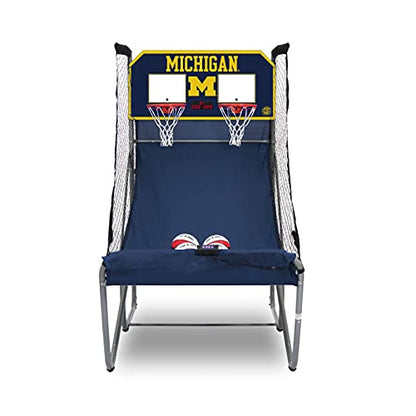 Pop-A-Shot - Home Dual Shot with NCAA Graphics l Sensor Scoring l 16 Game Modes l 7 Balls l Foldable Storage l for All NCAA Fans - style: Michigan Wolverines