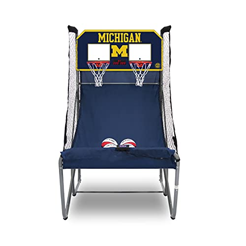 Pop-A-Shot - Home Dual Shot with NCAA Graphics l Sensor Scoring l 16 Game Modes l 7 Balls l Foldable Storage l for All NCAA Fans - style: Michigan Wolverines