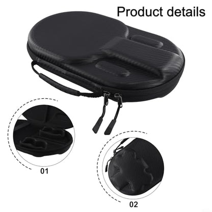 Table Tennis Racket Bag, EVA Hard Shell Case for 2 Paddles & 4 Balls, Waterproof Storage Box with Handle and Elastic Bands for Ping Pong Accessories