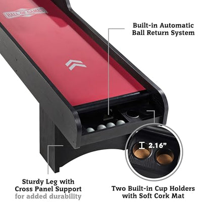Hall of Games Roll & Score Multiple Styles Arcade Game Collection, Durable & Stylish Designs with Game Balls, Perfect for Family Game Rooms - style: 10 Ft. 8 In. Burgundy Black